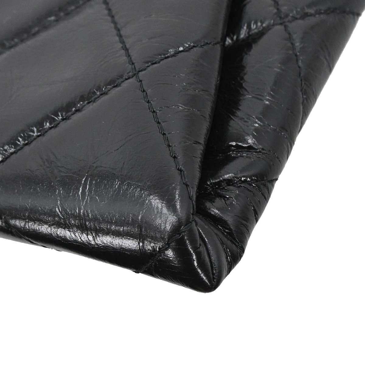 Chanel Black Glazed Calfskin Coco Pleats Shoulder Bag