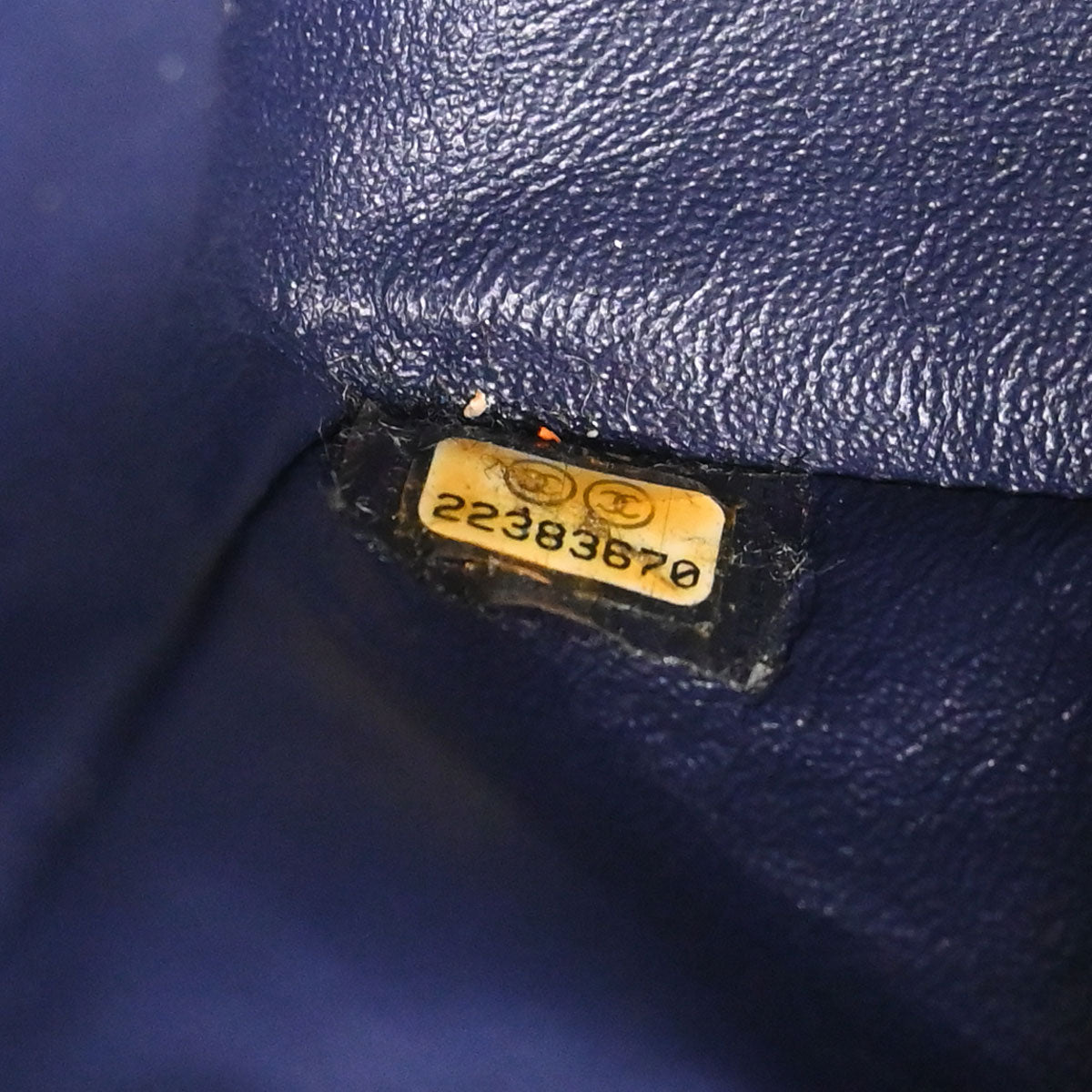 Chanel Navy Denim Crystal Medium Classic Double Flap Shoulder Bag