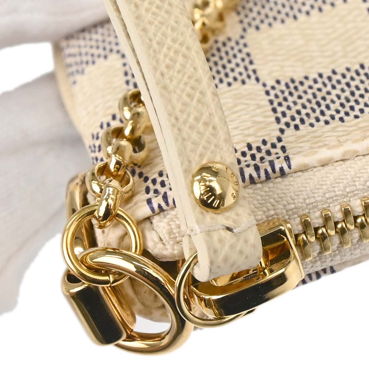Louis Vuitton Damier Azur Pochette Milla MM Handbag N63090