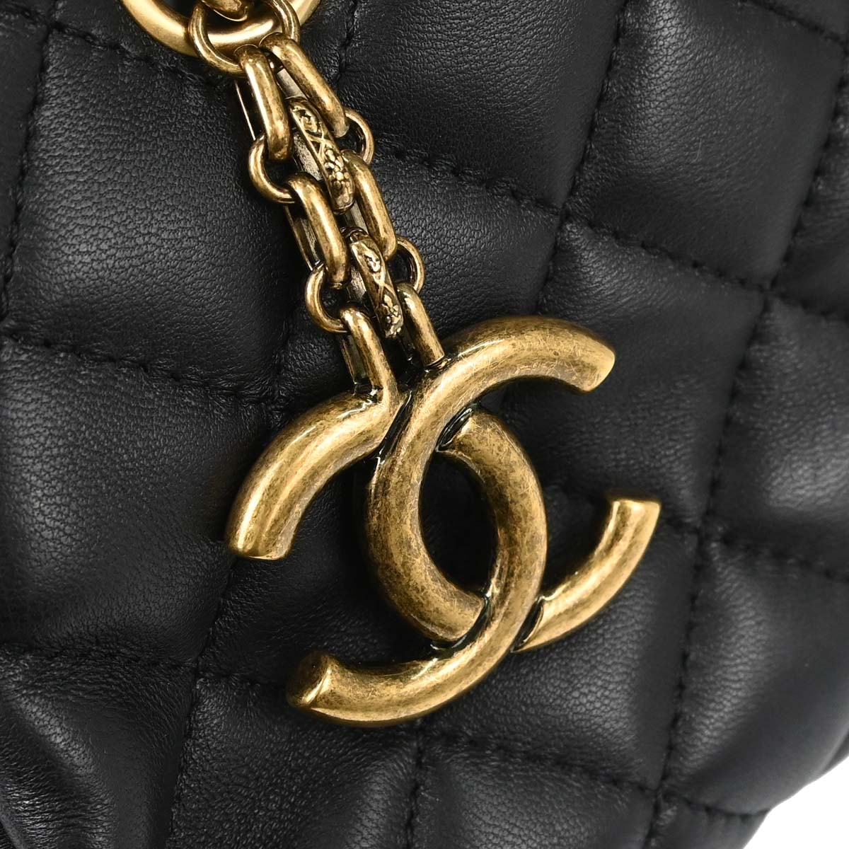 Chanel 2010-2011 Black Lambskin Medium Bowling Mademoiselle Handbag