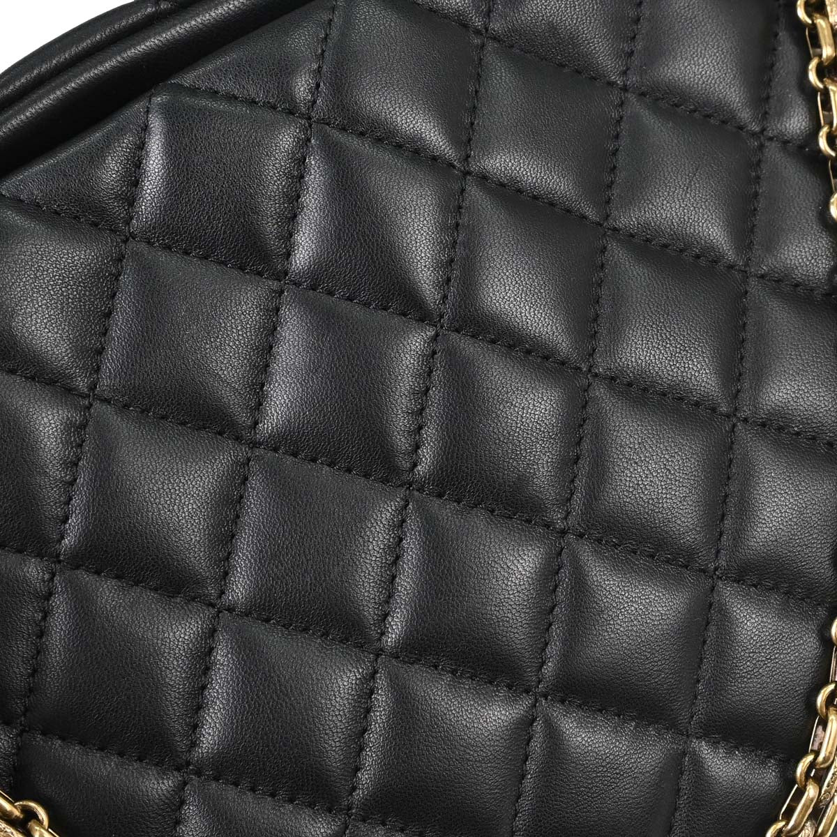 Chanel 2010-2011 Black Lambskin Medium Bowling Mademoiselle Handbag
