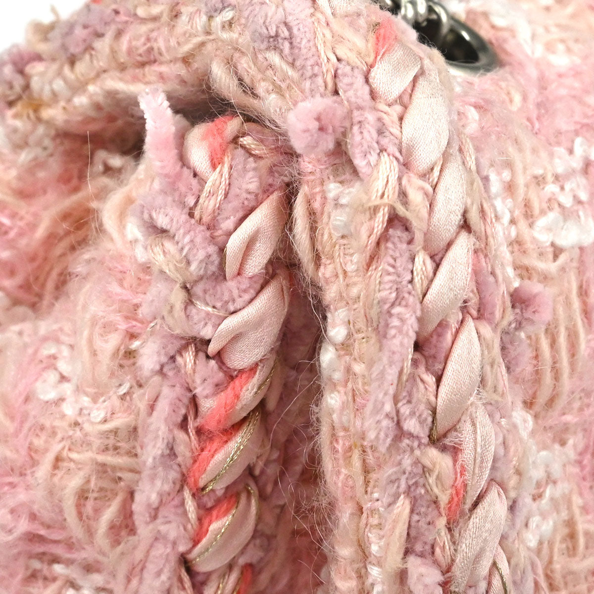 Chanel Pink Tweed Check Mademoiselle Lock Shoulder Bag