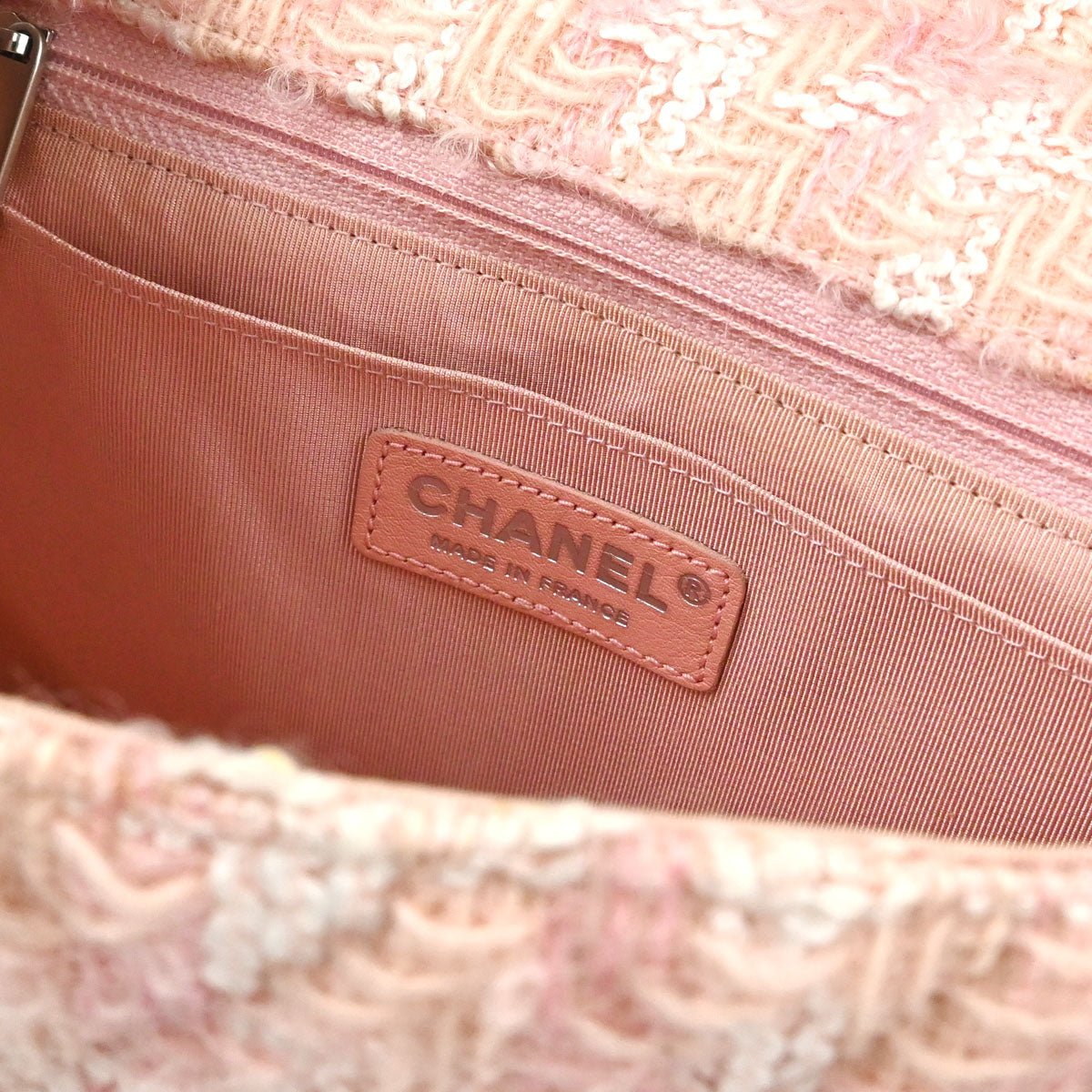 Chanel Pink Tweed Check Mademoiselle Lock Shoulder Bag