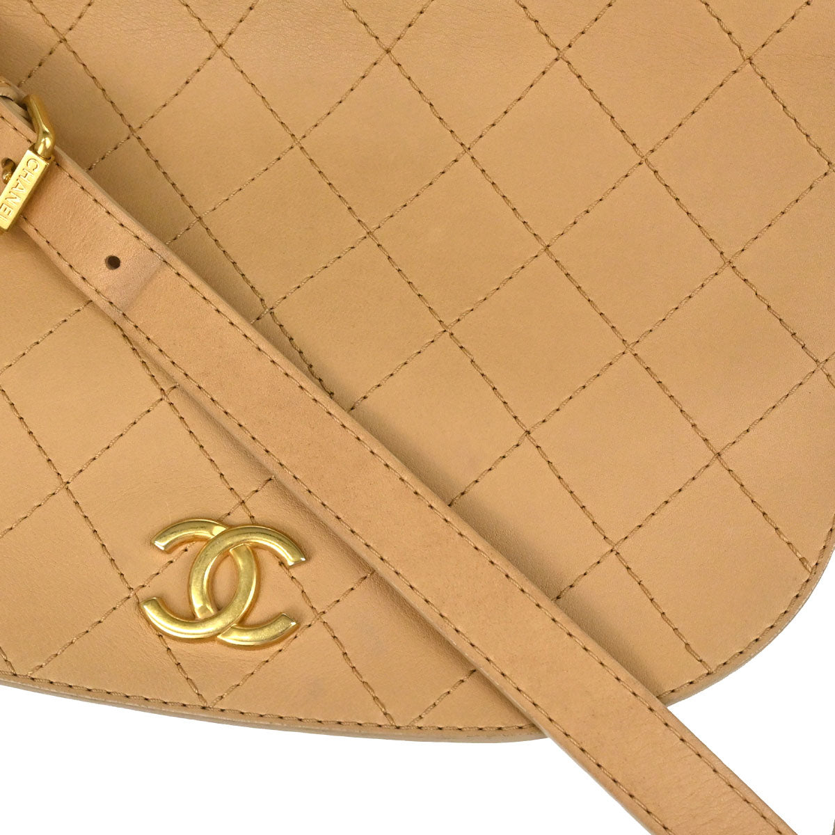 Chanel Beige Calfskin Saddle Double Flap Messenger Shoulder Bag
