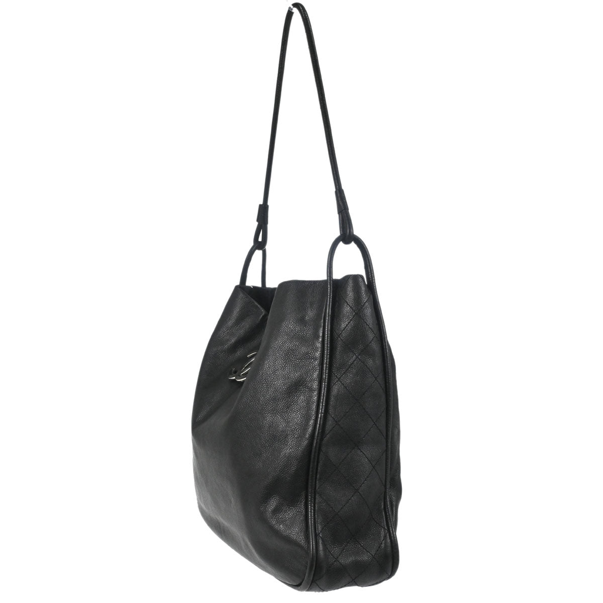 Chanel Black Calfskin Paris-Rome Coco Curve Hobo Shoulder Bag