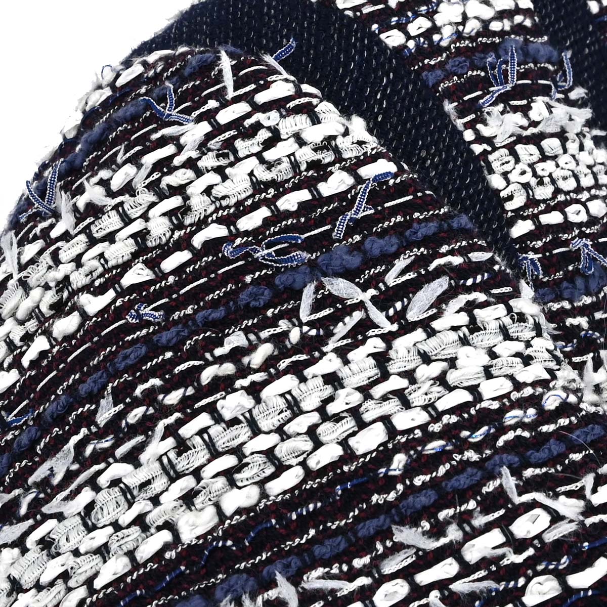 Chanel 2013 Single Breasted Collarless Tweed Jacket Navy #36