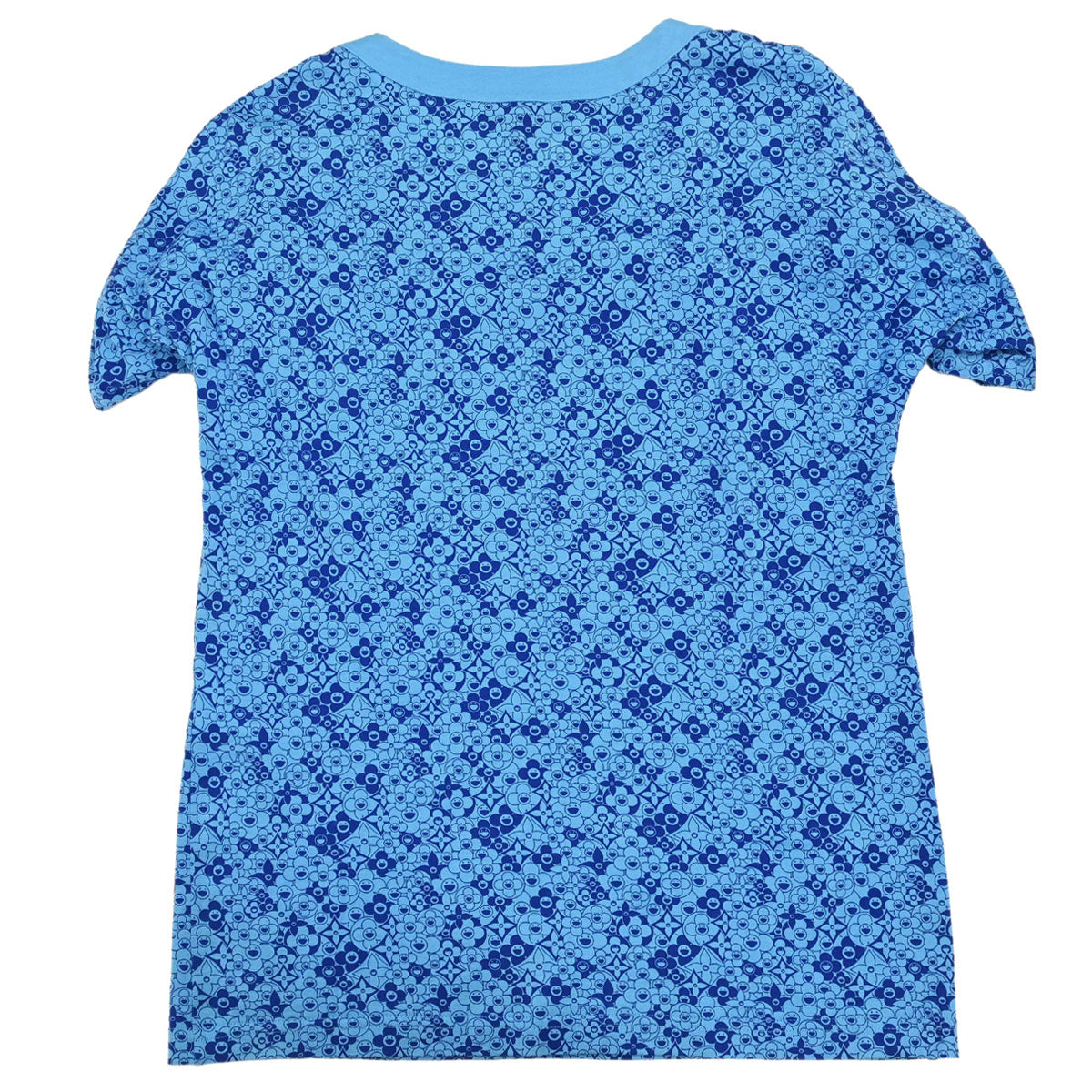 Louis Vuitton Monogram Flower Print T-shirt Blue #XS