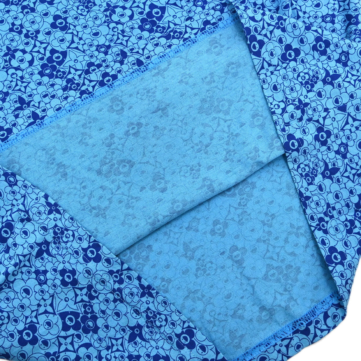 Louis Vuitton Monogram Flower Print T-shirt Blue #XS