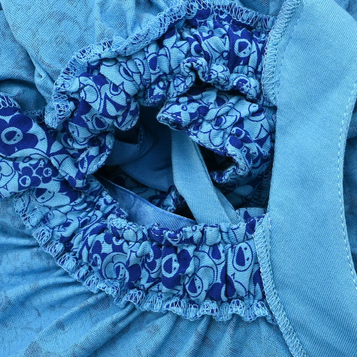 Louis Vuitton Monogram Flower Print T-shirt Blue #XS