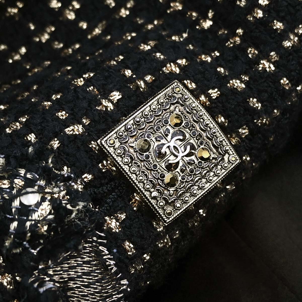 Chanel 2011 Tweed Coat Black Gold #38