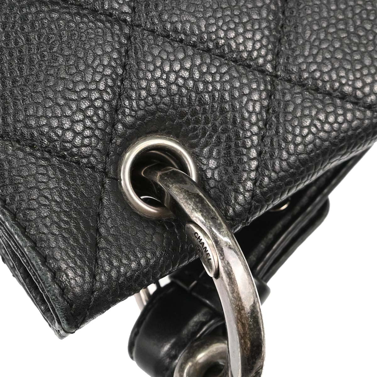 Chanel Black Caviar Skin Paris-Edinburgh Retro Class 2way Shoulder Handbag