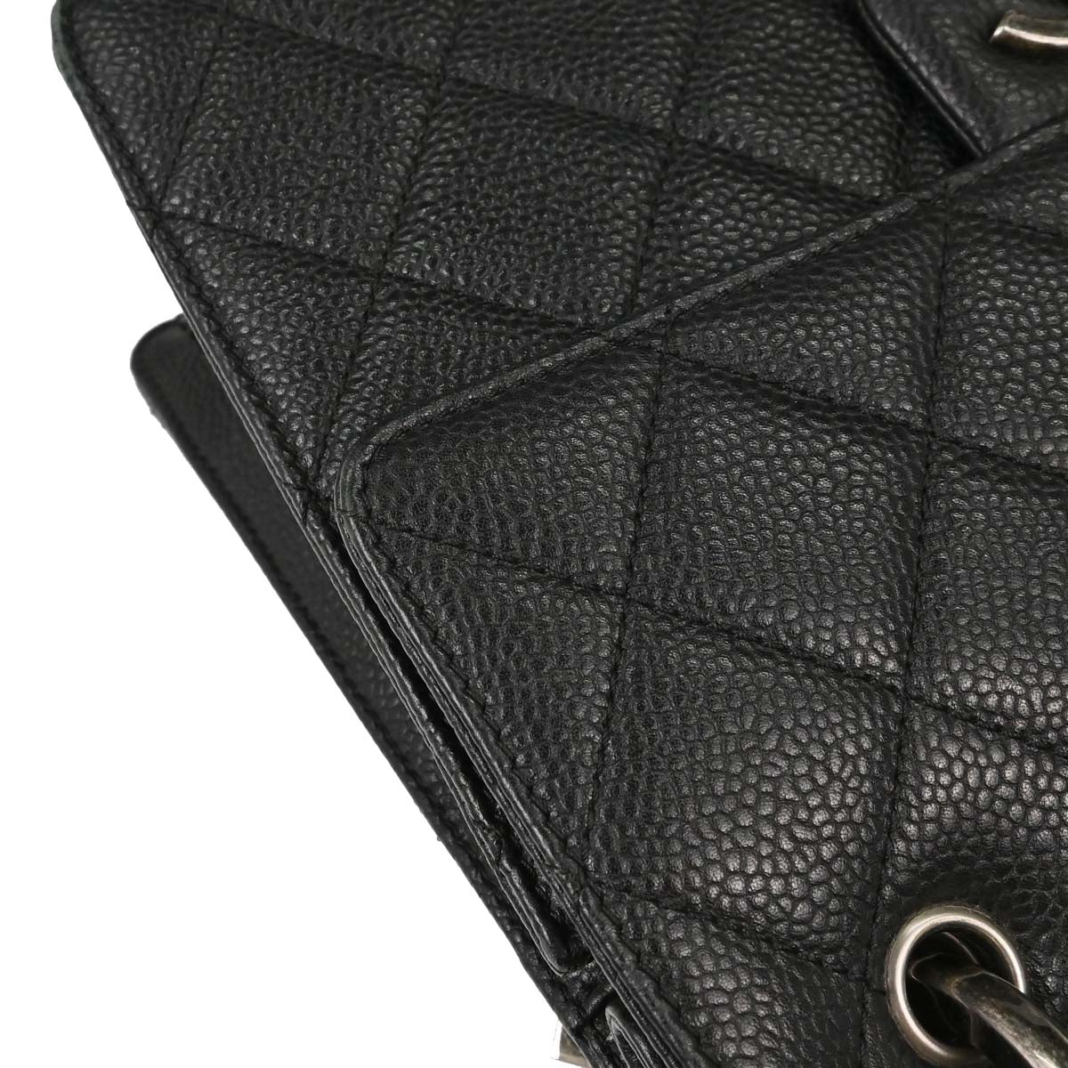 Chanel Black Caviar Skin Paris-Edinburgh Retro Class 2way Shoulder Handbag