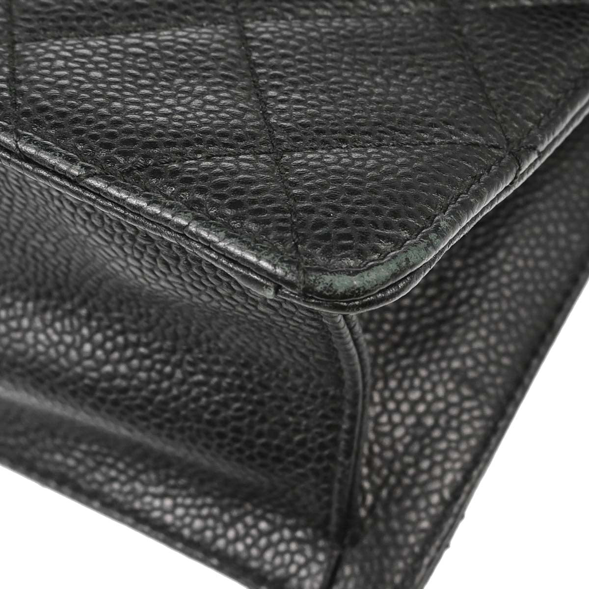 Chanel Black Caviar Skin Paris-Edinburgh Retro Class 2way Shoulder Handbag