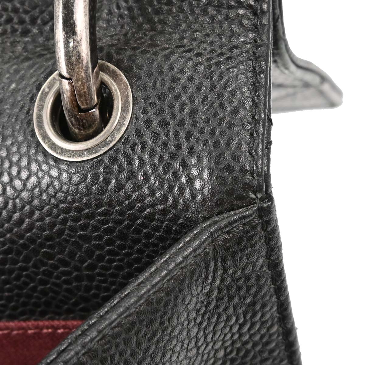 Chanel Black Caviar Skin Paris-Edinburgh Retro Class 2way Shoulder Handbag