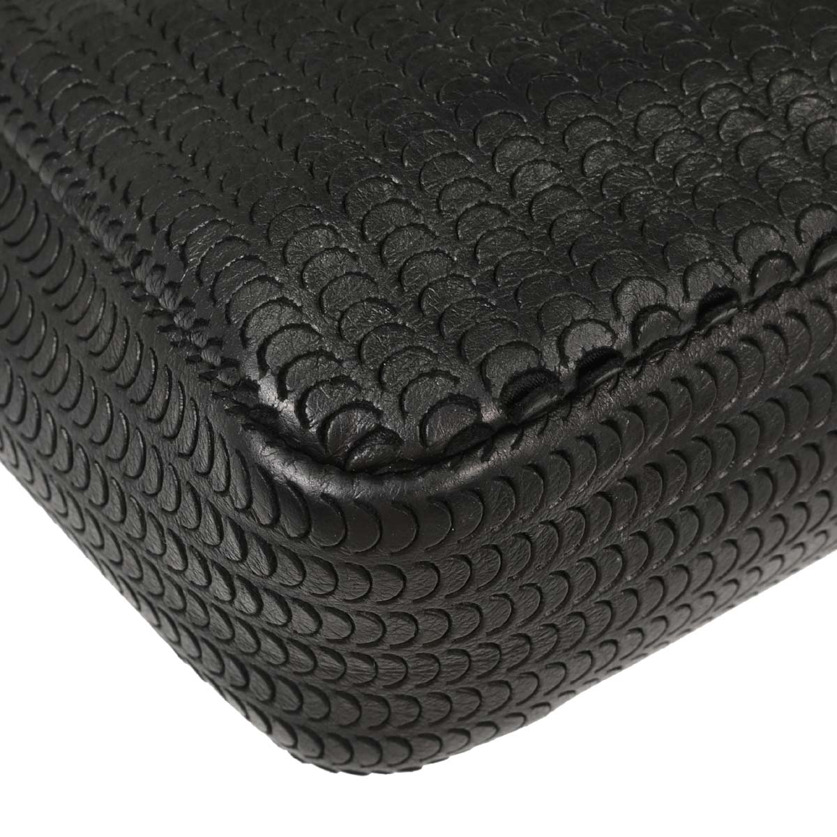 Chanel Black Lambskin Laser Cut Single Flap Shoulder Bag