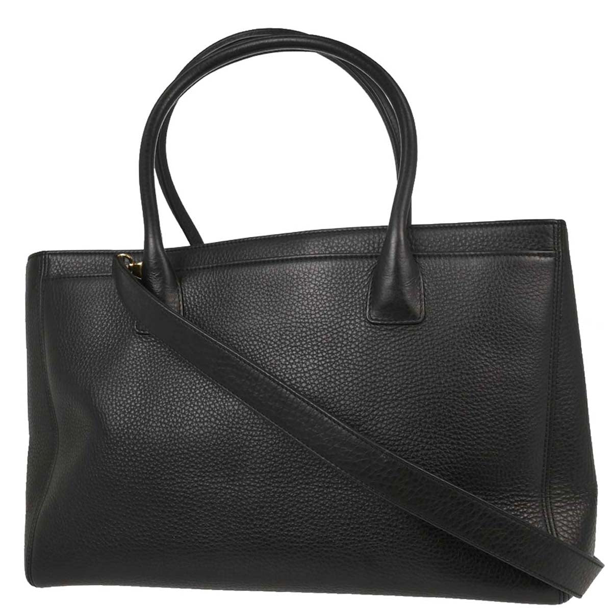 Chanel Black Deerskin Executive Cerf 2way Shoulder Tote Bag