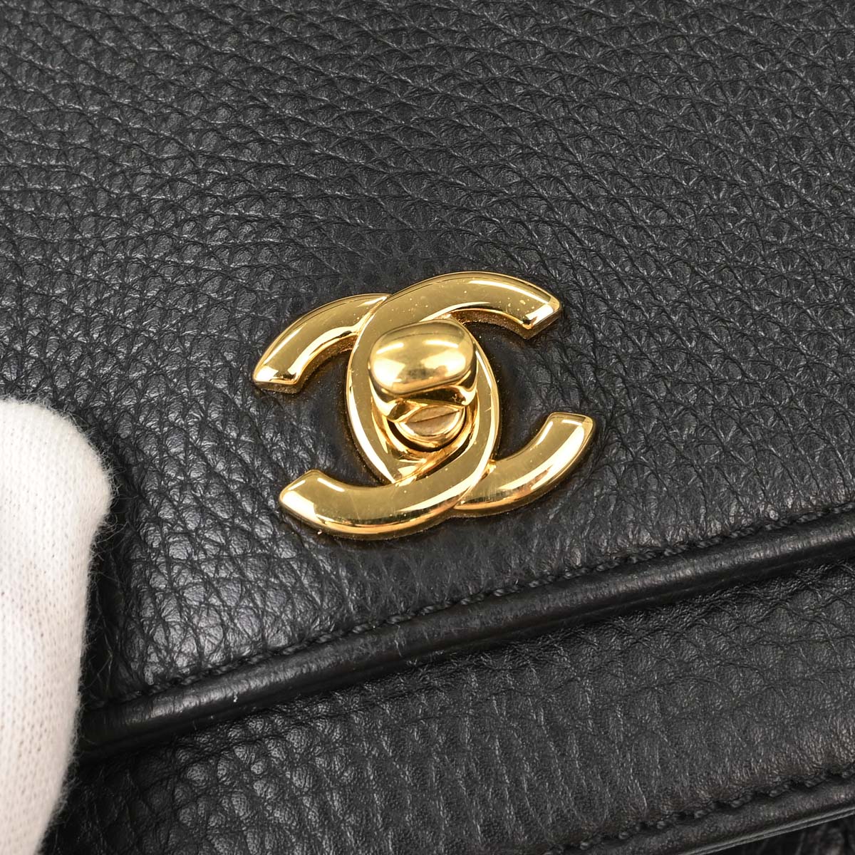 Chanel Black Deerskin Executive Cerf 2way Shoulder Tote Bag