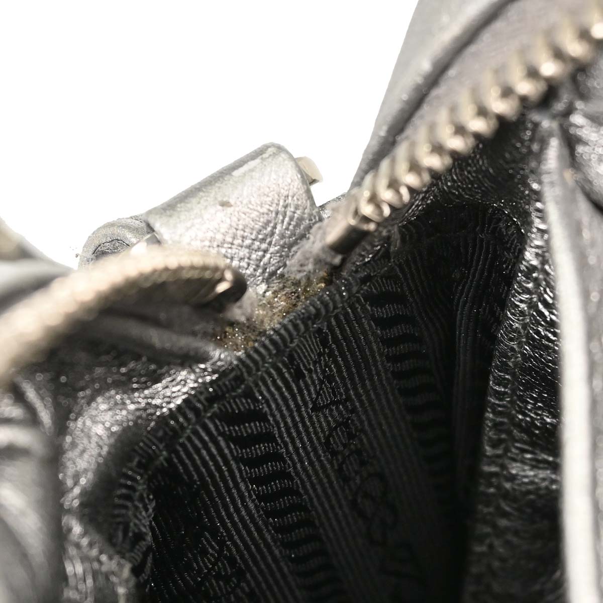 Prada Silver Lambskin Diagramme Camera Bag Shoulder Bag