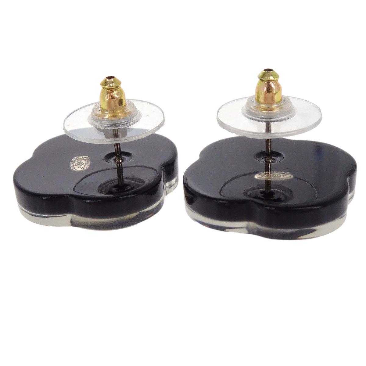 Chanel Camellia Pierced Earrings Gold Costume Pearl D19P