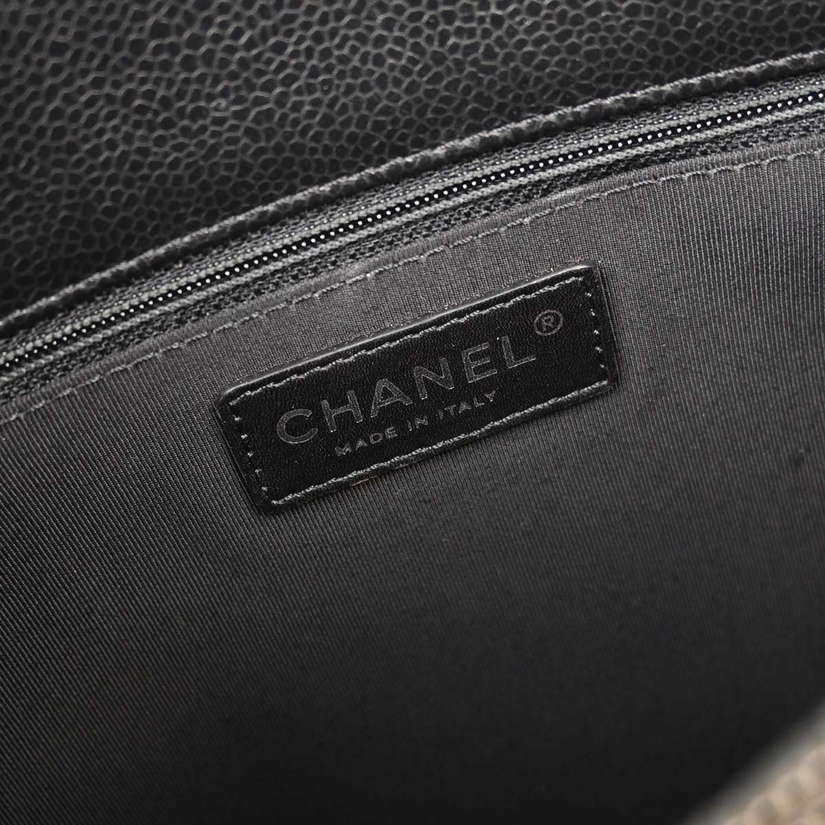 Chanel Black Caviar Skin Rock In Rome Shopping Tote Chain Handbag