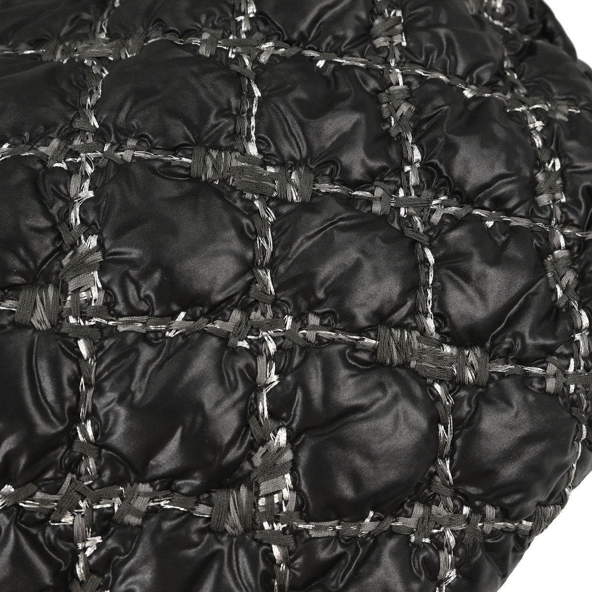 Chanel Black Quilted Nylon Tweed Stitch Paris-Byzance Bowling Bag