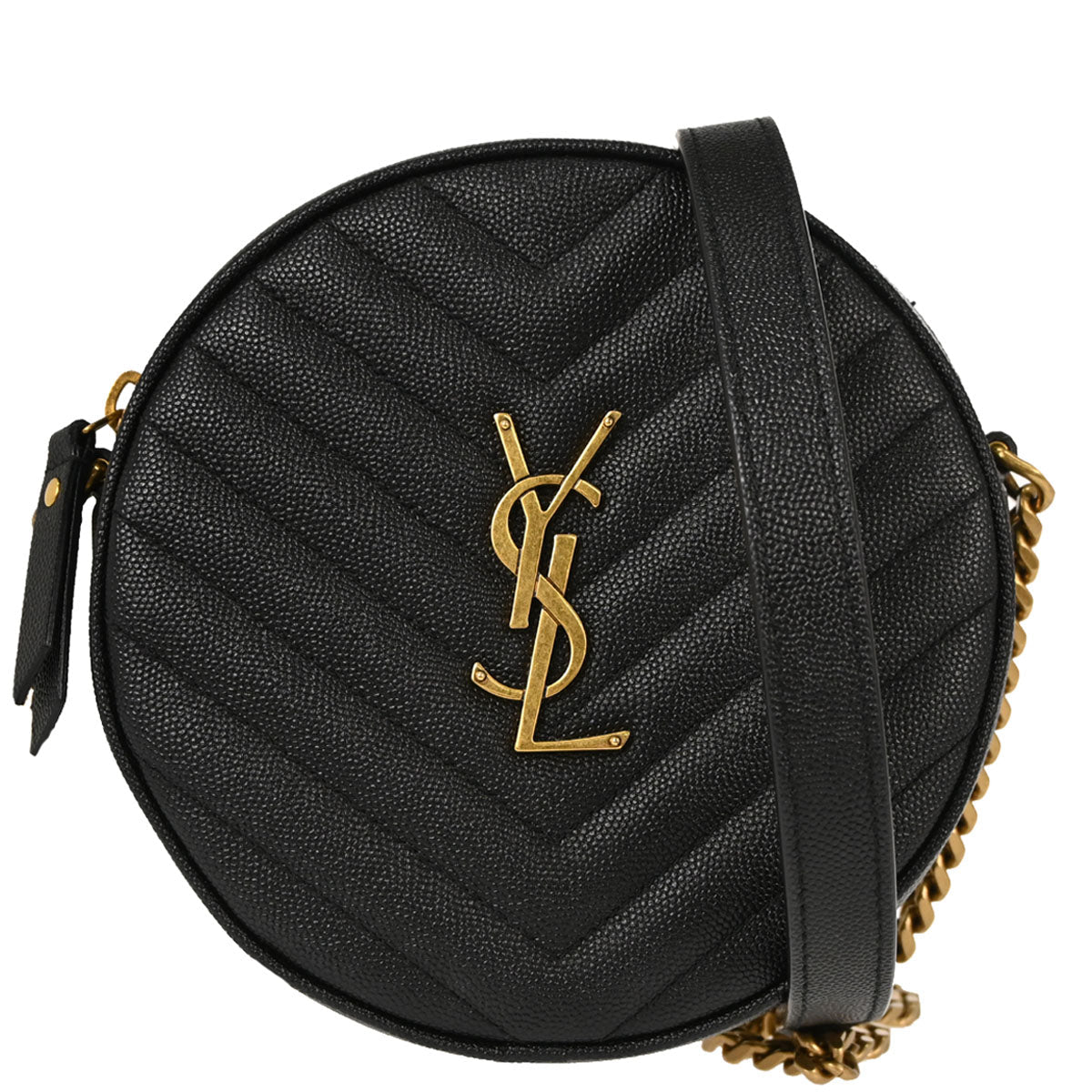 Saint Laurent Black Vinyle Round Camera Bag Shoulder Bag