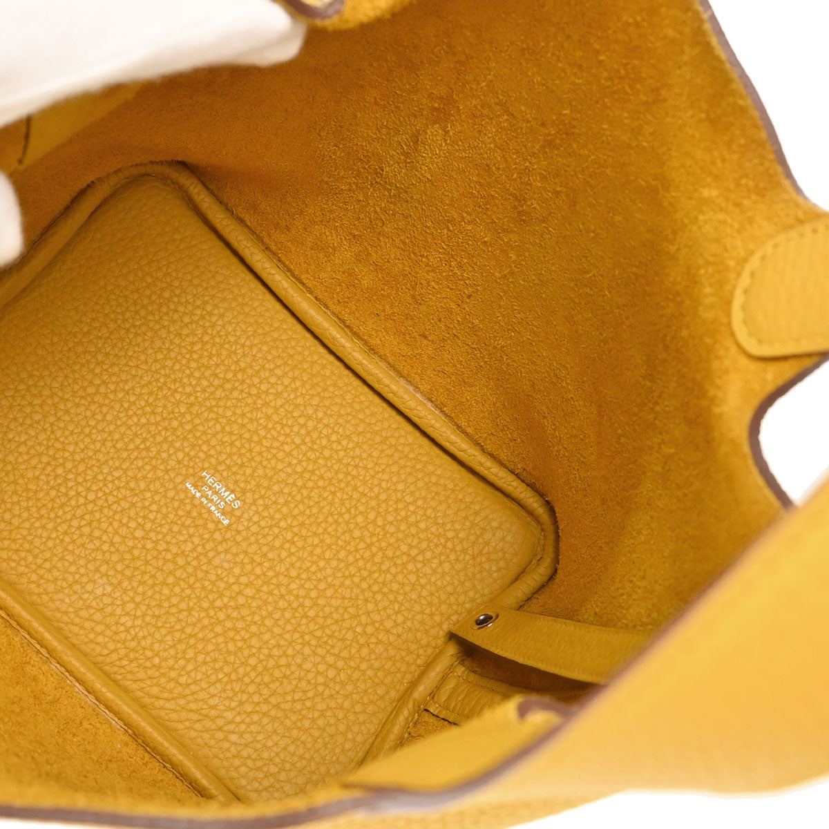 Hermes 2018 Jaune Amber Taurillon Clemence Picotin Lock 18 PM Handbag