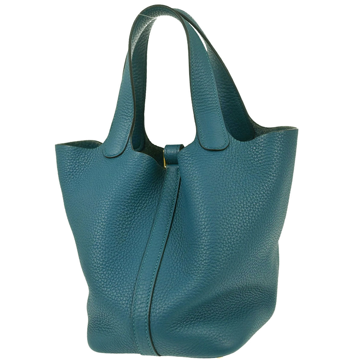 Hermes Vert Bosphore Taurillon Picotin Lock 18 PM Handbag
