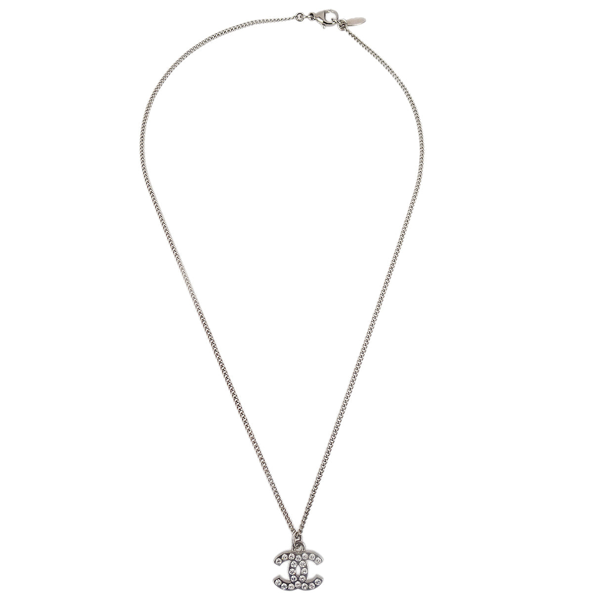 Chanel 2011 Crystal & Silver CC Necklace