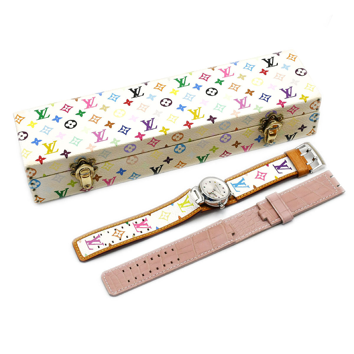 Louis Vuitton 2012 x Takashi Murakami Monogram Multicolor Tambour Watch Q12130