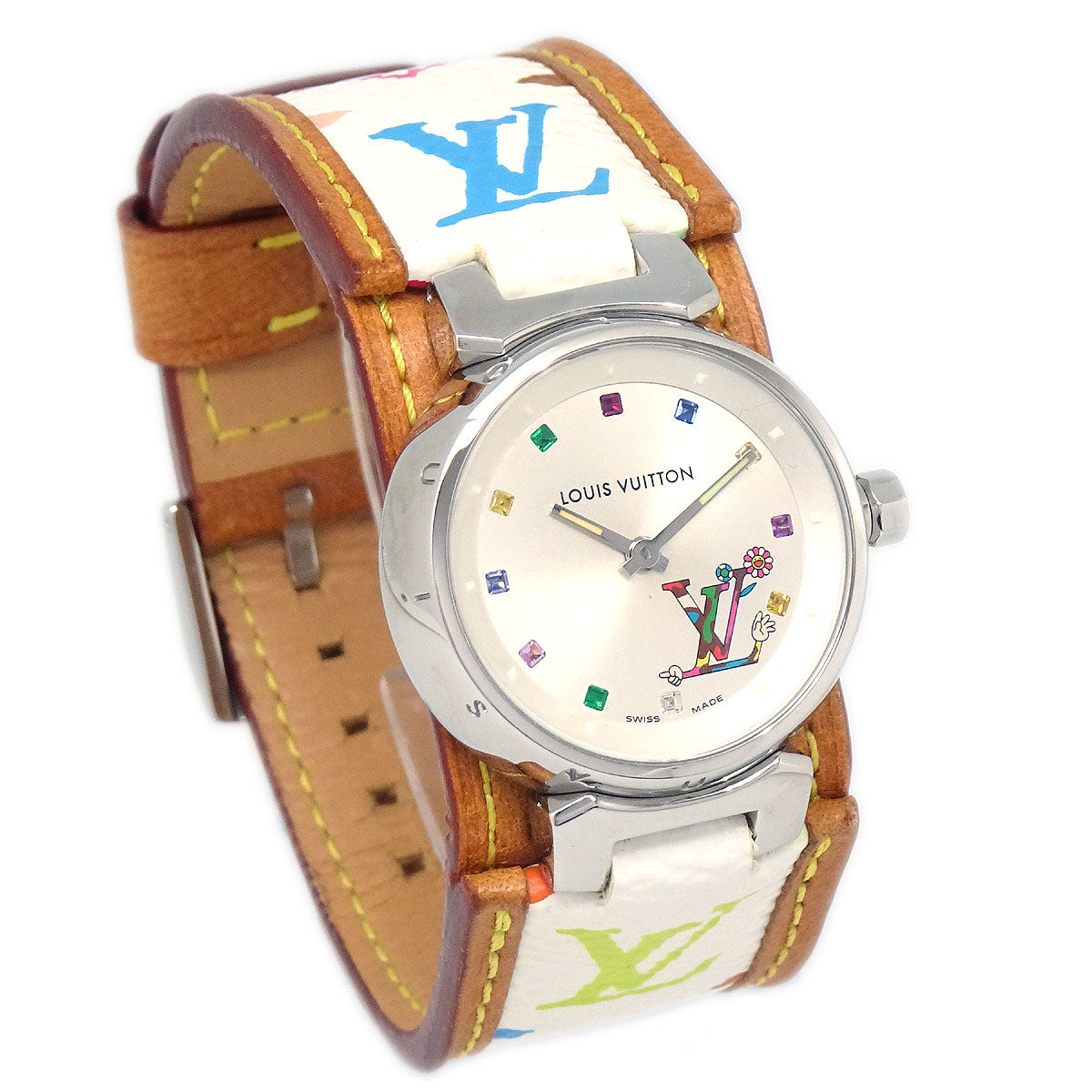 Louis Vuitton 2012 x Takashi Murakami Monogram Multicolor Tambour Watch Q12130