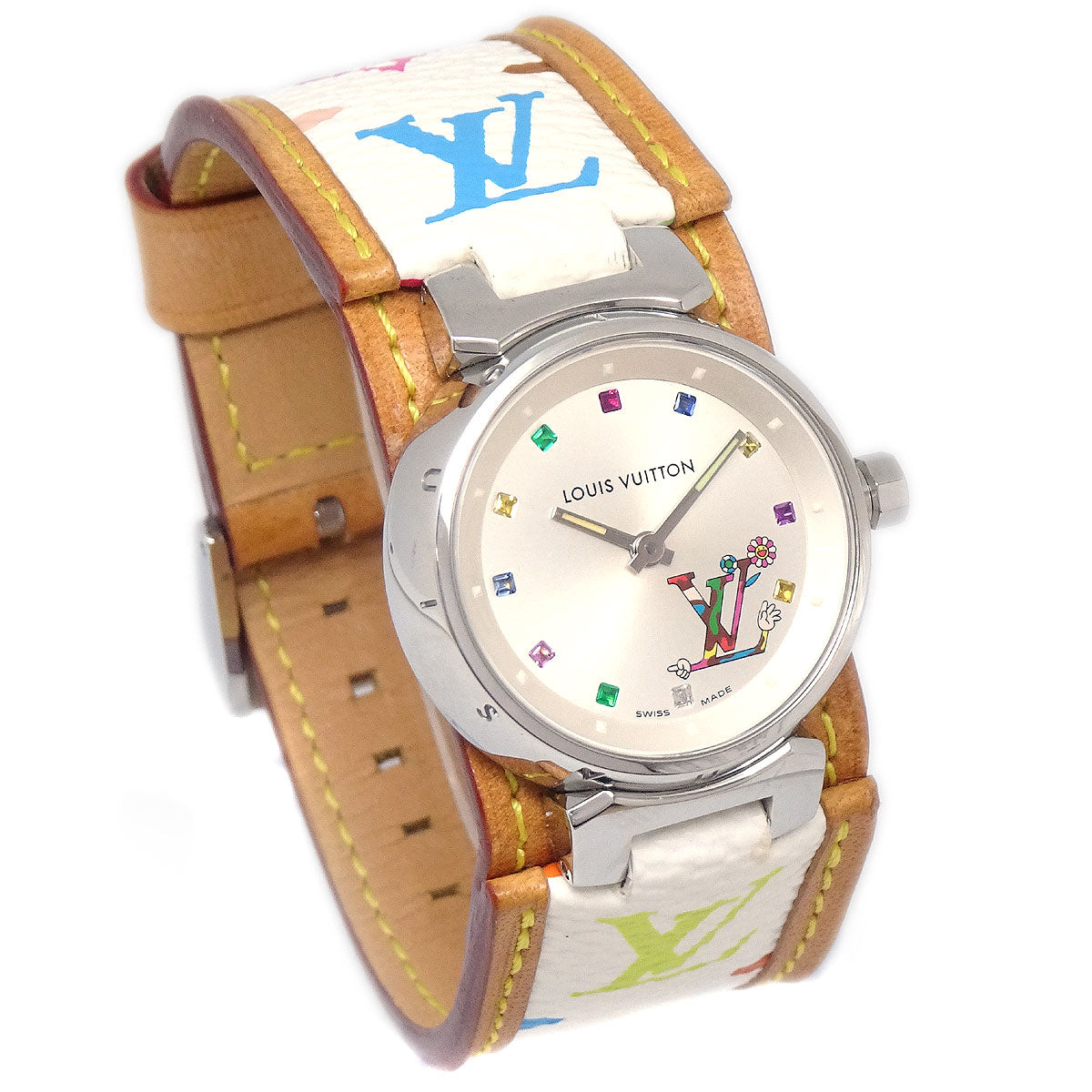 Louis Vuitton 2012 x Takashi Murakami Monogram Multicolor Tambour Watch Q12130