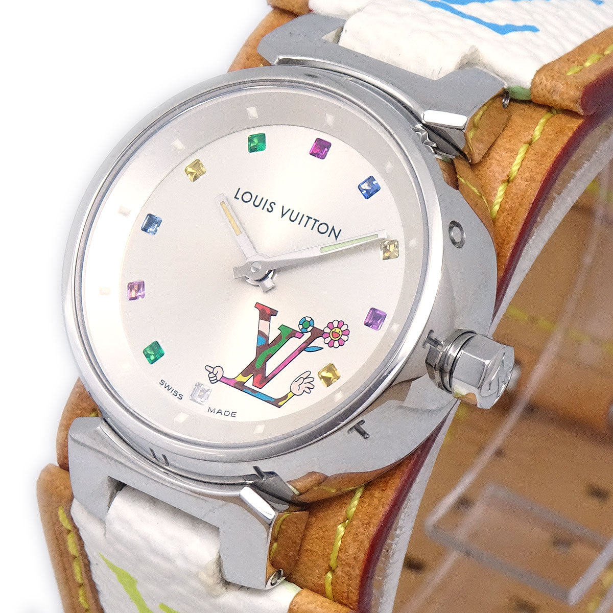 Louis Vuitton 2012 x Takashi Murakami Monogram Multicolor Tambour Watch Q12130