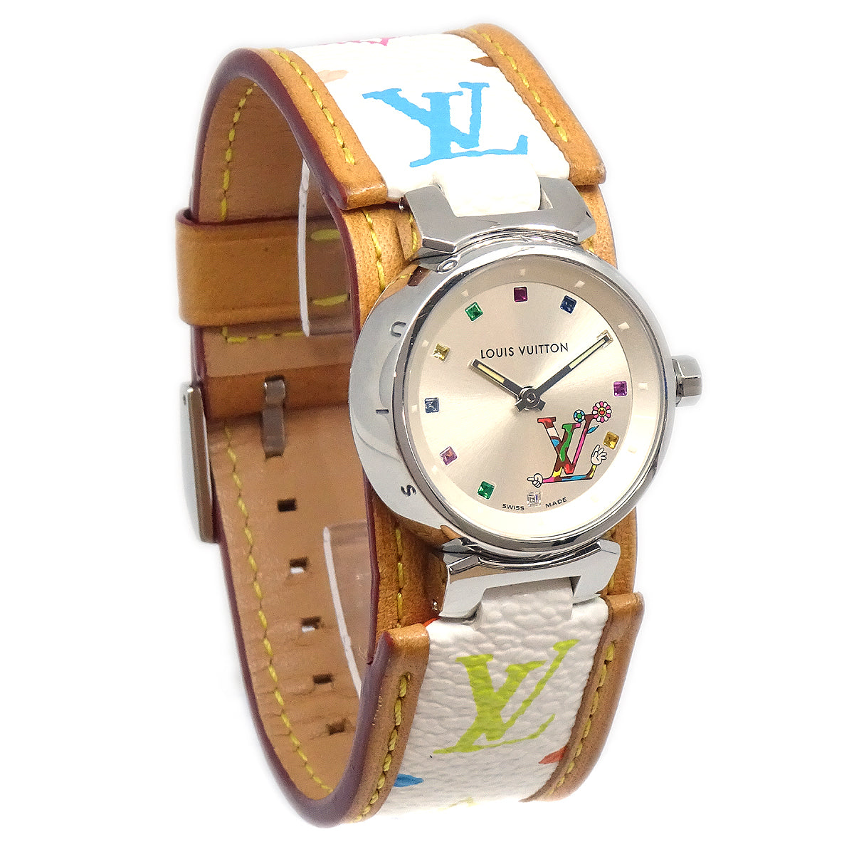 Louis Vuitton 2012 x Takashi Murakami Monogram Multicolor Tambour Watch Q12130