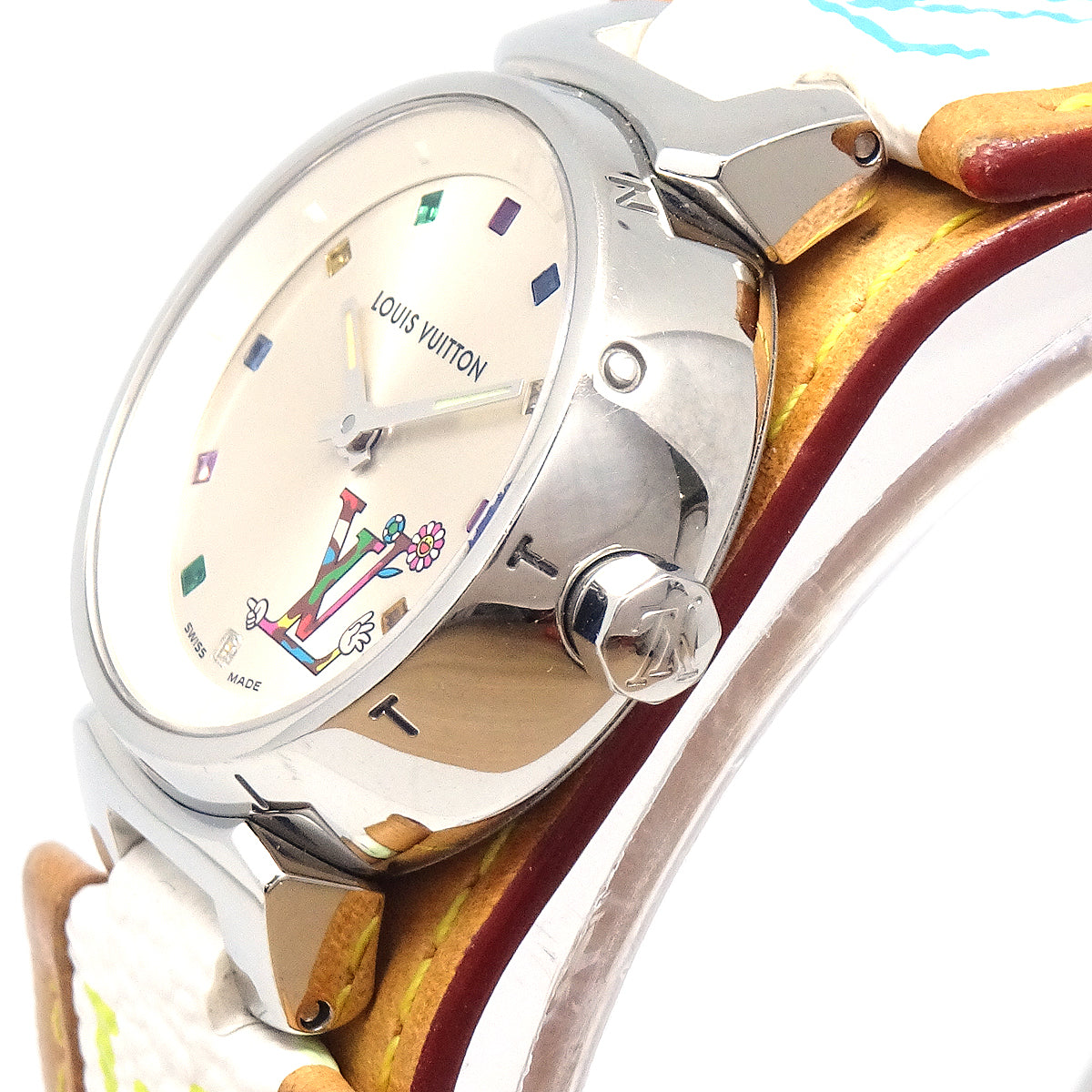 Louis Vuitton 2012 x Takashi Murakami Monogram Multicolor Tambour Watch Q12130