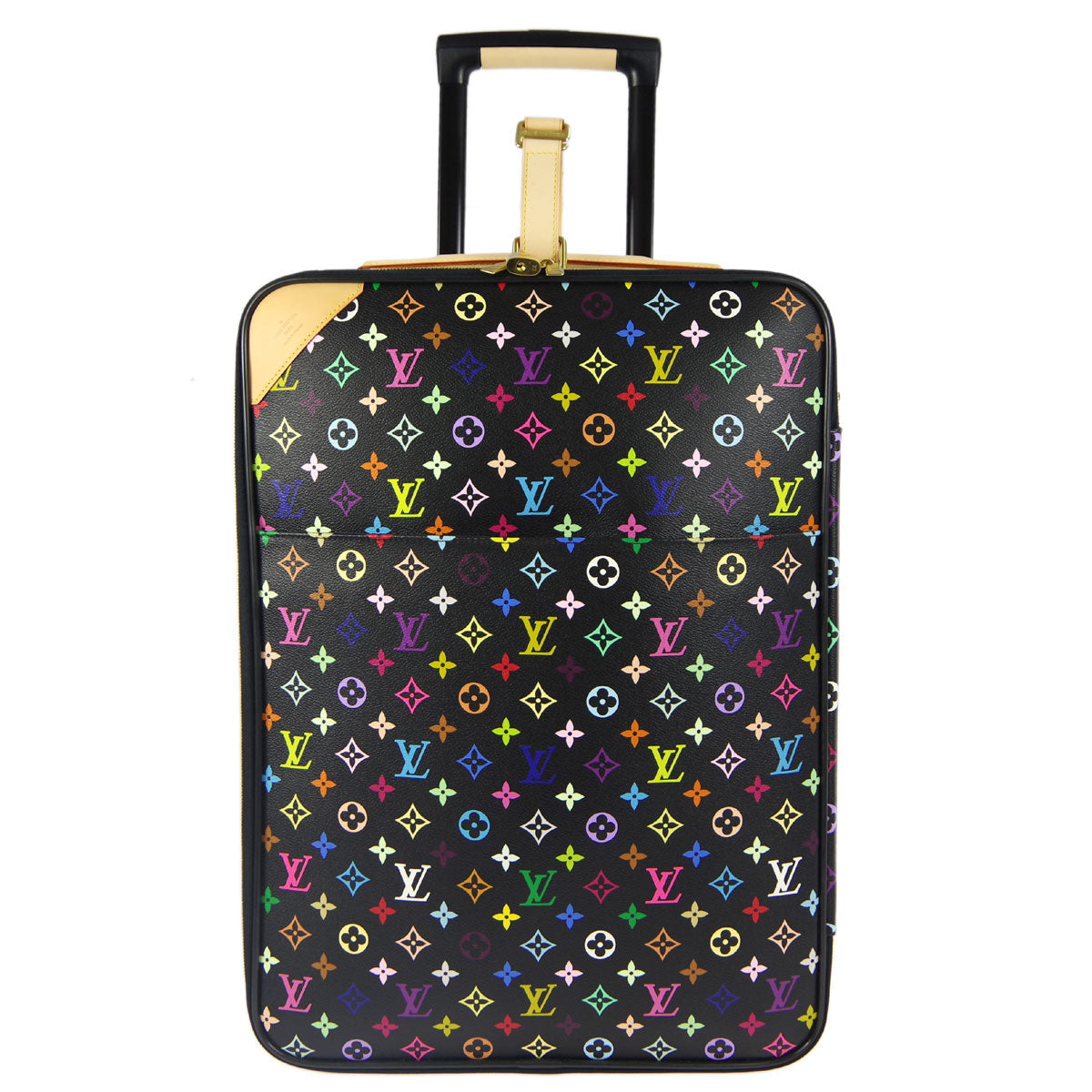 Louis Vuitton 2012 * Black Monogram Multicolor Pegase 50 Carry Handbag