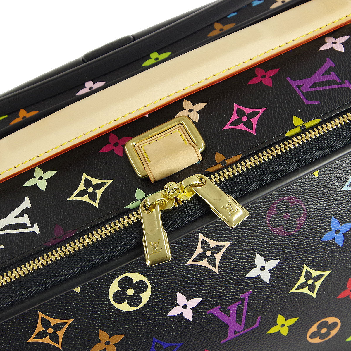 Louis Vuitton 2012 * Black Monogram Multicolor Pegase 50 Carry Handbag