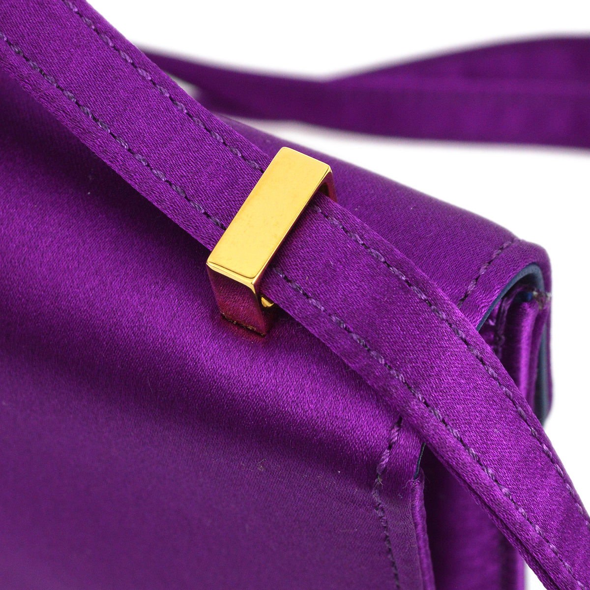 Hermes * 2010 Purple Silk Pochette Mini Constance