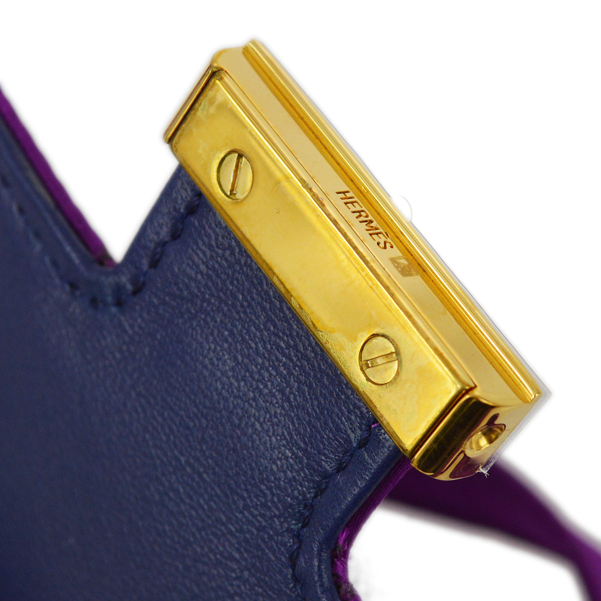 Hermes * 2010 Purple Silk Pochette Mini Constance