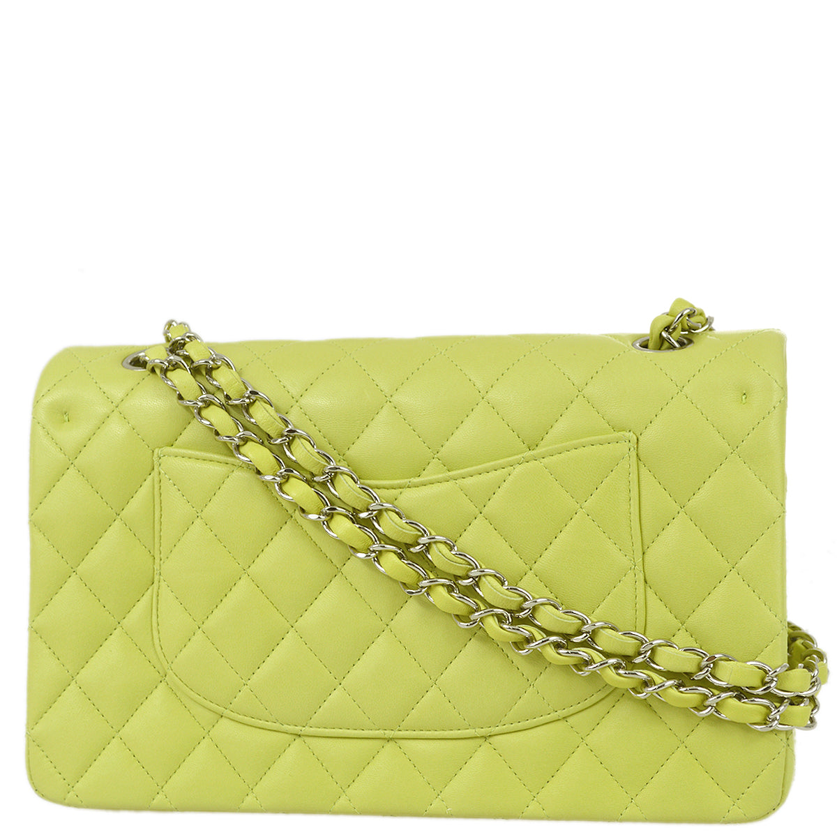 Chanel * 2011 Green Lambskin Medium Classic Double Flap Shoulder Bag