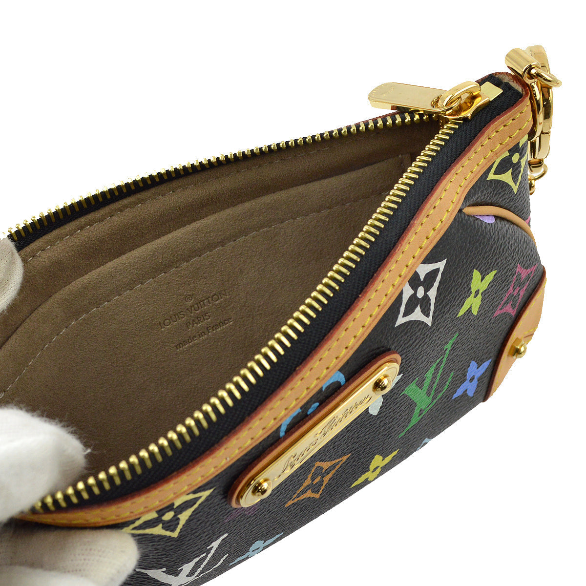 Louis Vuitton 2010 Multicolor Black Pochette Milla MM Handbag M60097