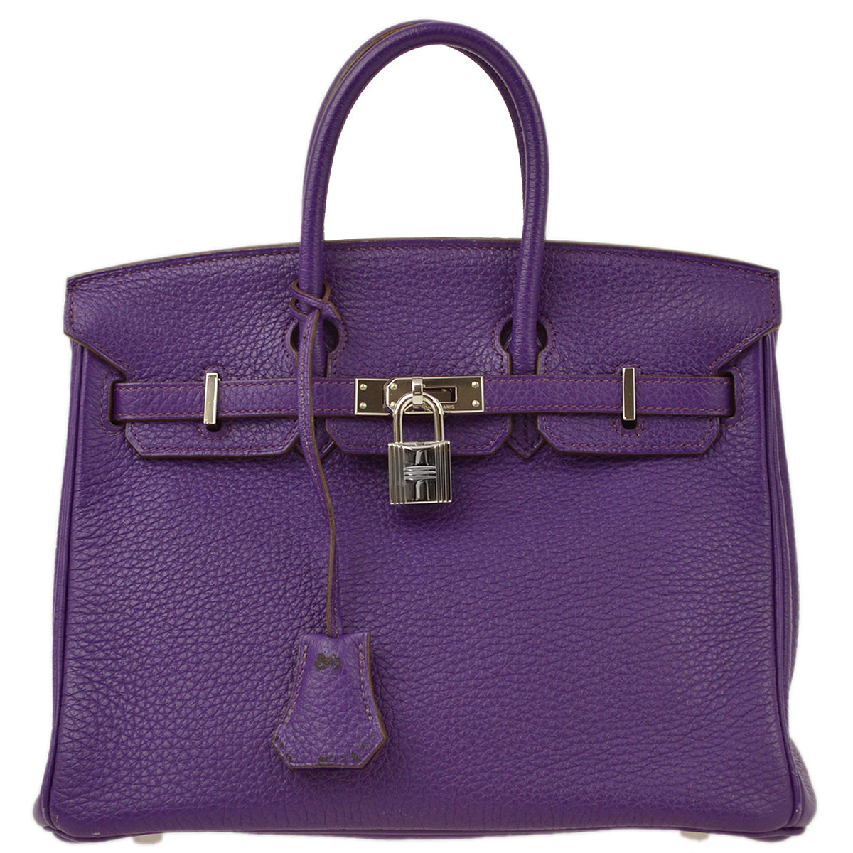 Hermes 2010 Violet Clemence Birkin 25 Handbag