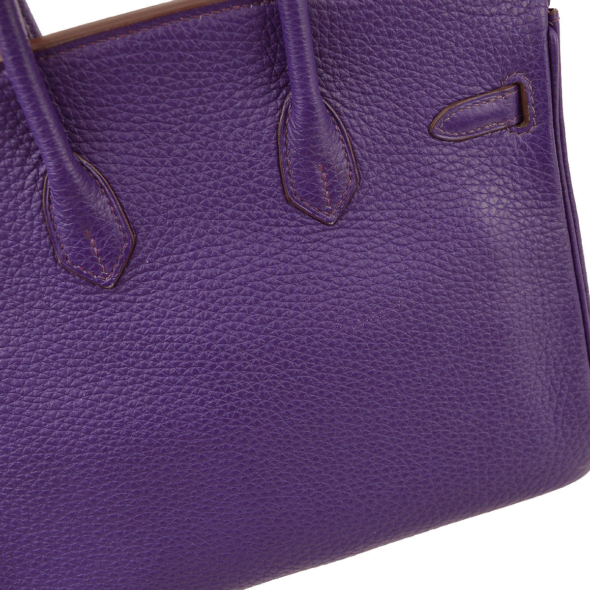 Hermes 2010 Violet Clemence Birkin 25 Handbag