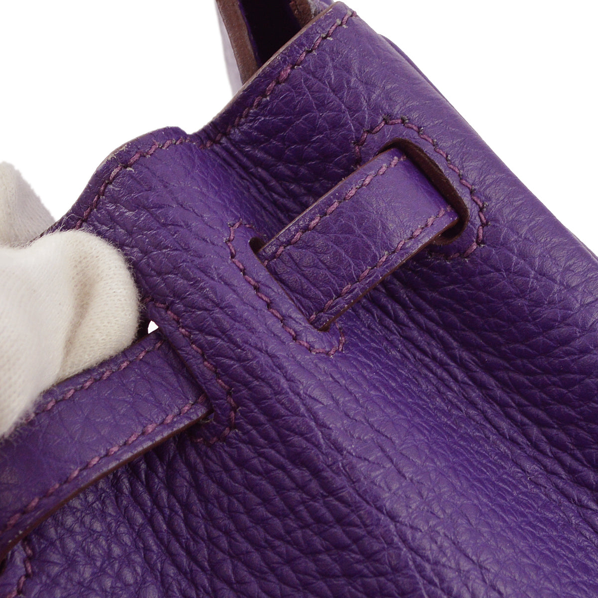 Hermes 2010 Violet Clemence Birkin 25 Handbag