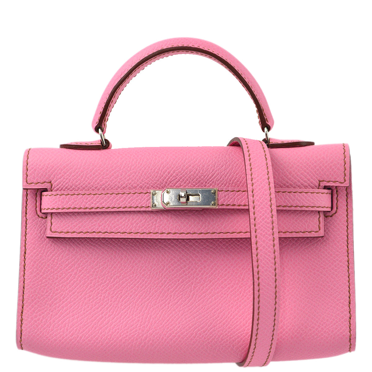 Hermes * 2011 Pink Epsom Tiny Kelly Sellier 2way Shoulder Handbag