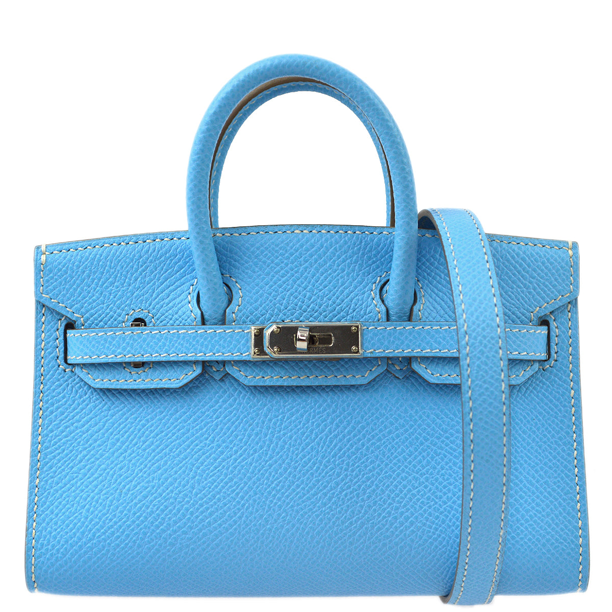 Hermes * 2011 Celeste Epsom Tiny Birkin 15 2way Shoulder Handbag