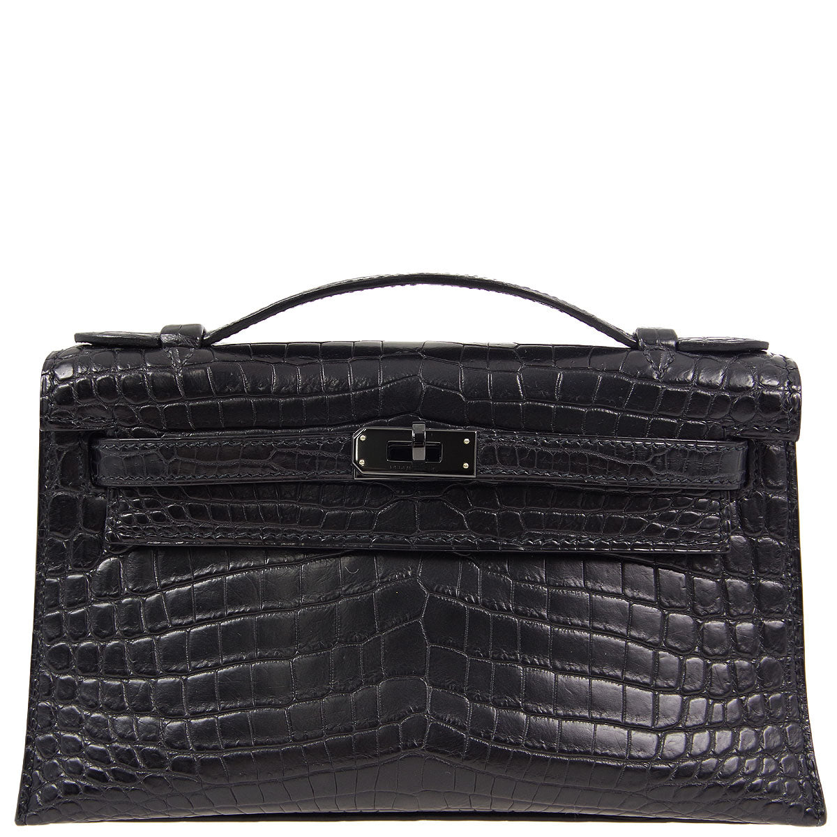 Hermes * 2010 So Black Niloticus Kelly Pochette