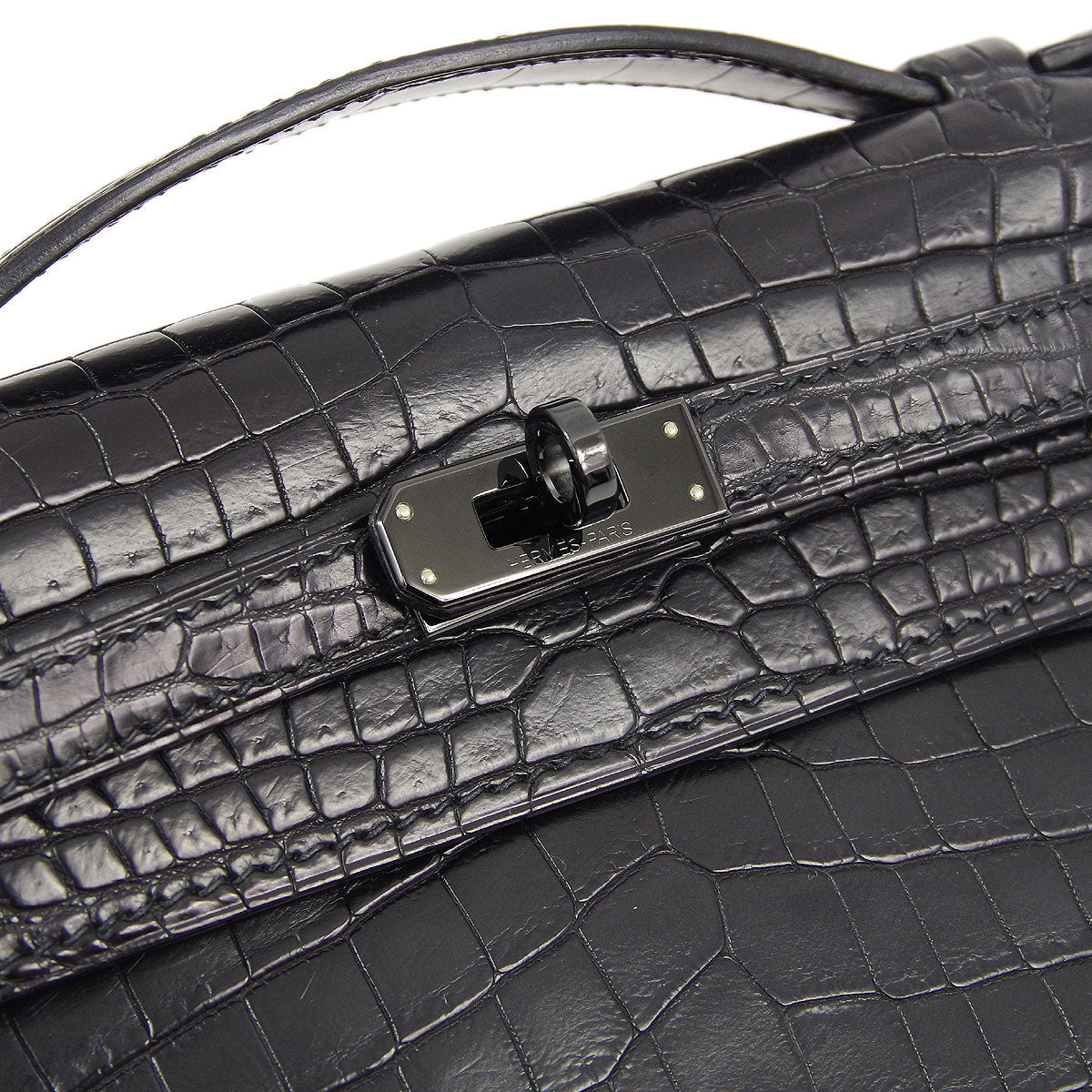 Hermes * 2010 So Black Niloticus Kelly Pochette