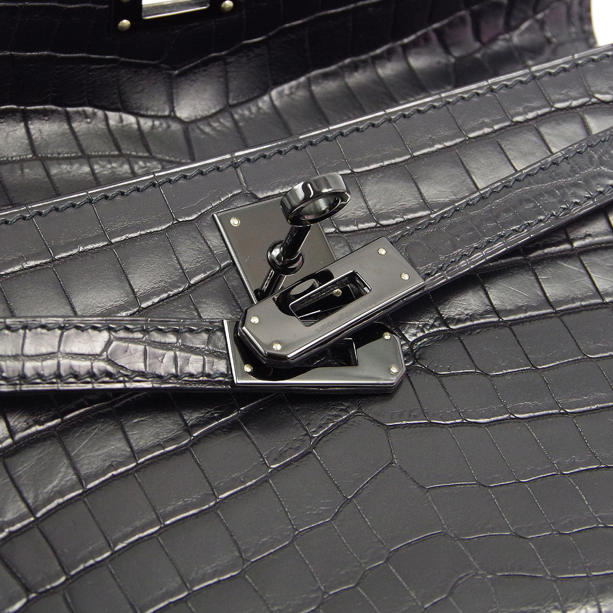 Hermes * 2010 So Black Niloticus Kelly Pochette