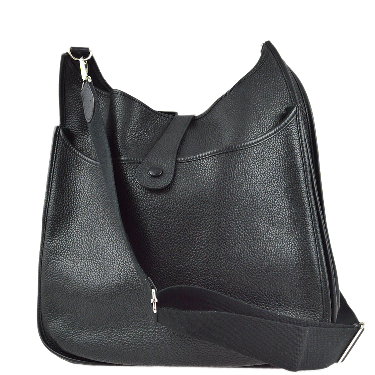 Hermes 2012 Black Taurillon Clemence Evelyne 3 41 TGM Shoulder Bag